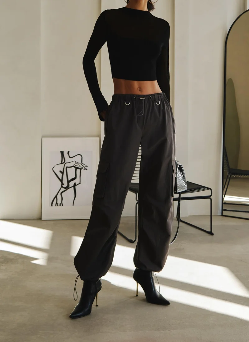 Lichi Loose cargo trousers with elastic pants legs